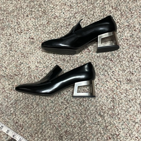 New Vic Matie silver open block heel loafers - Picture 8 of 10